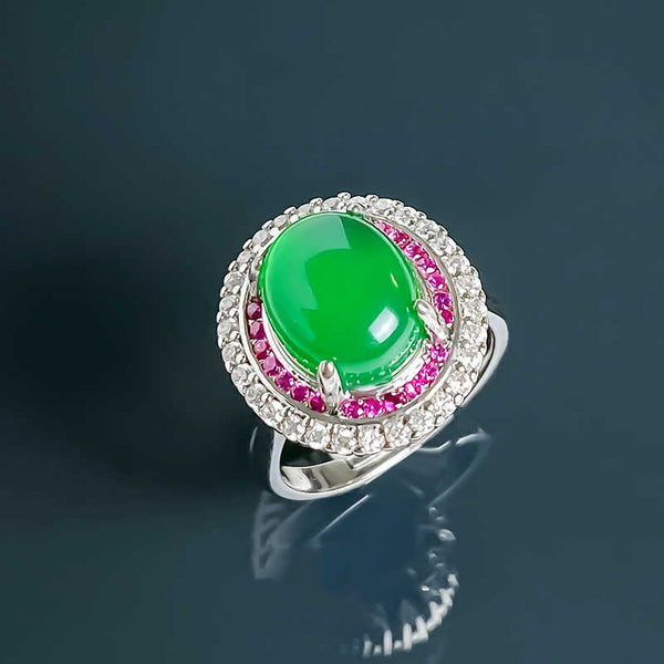 Anillo y Aretes de Esmeralda Incrustada