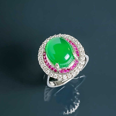 Anillo y Aretes de Esmeralda Incrustada - Image 2