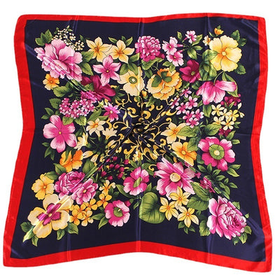 Pañuelo Floral de Seda Artificial 90cm - Primavera y Otoño - Image 4