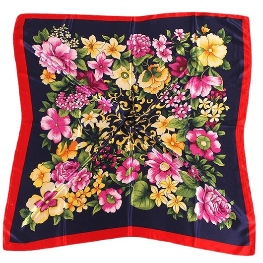 Pañuelo Floral de Seda Artificial 90cm - Primavera y Otoño - Image 4