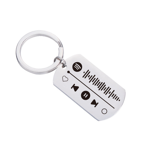Llavero Minimalista de Acero Inoxidable Espejo Personalizable