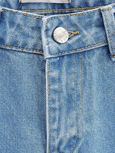Jeans Azul Lavado Talle Alto Pierna Ancha con Bolsillos Decorados para Mujer - Image 9