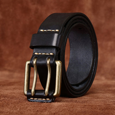 Cinturón de Cuero para Hombre con Hebilla Doble Pasador - Image 14