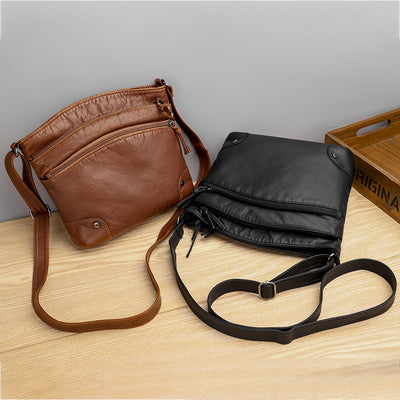 Bolso de Hombro Cuero Lavado Retro Estilo Casual - Image 6