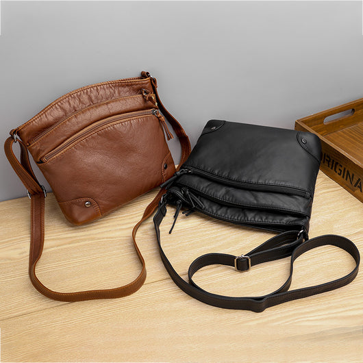 Bolso de Hombro Cuero Lavado Retro Estilo Casual - Image 6