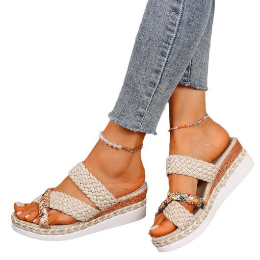Pantuflas Casuales Tejidas en Cáñamo con Suela Reforzada para Mujer - Image 5