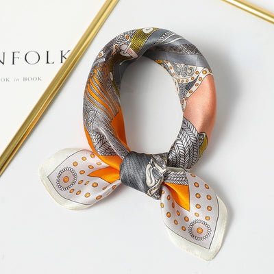 Pañuelo de Seda Cuadrado para Mujer - Diseño Estampado Versátil Primavera Verano - Image 25