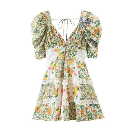 Vestido de Resort con Encaje Estampado y Espalda Abierta - Image 11