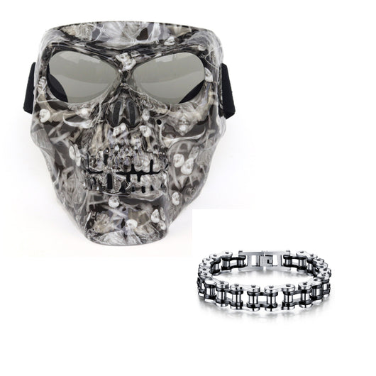 Máscara Cráneo para Motociclista con Gafas Integradas - Image 15