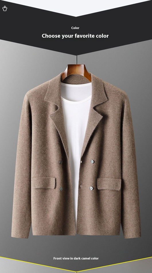 Saco Cardigan de Lana con Solapa - Diseño Holgado y Moderno - Image 25
