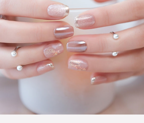 Blindaje Decorativo de Uñas Efecto Ojo de Gato Brillante para Primavera y Verano