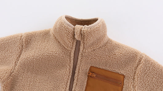 Abrigo de Lana de Cordero Gruesa para Niño con Cuello de Pie Multicolor - Image 23