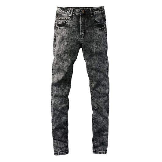 Jeans Slim Fit Gris Ahumado con Estiramiento - Diseño Retro Artesanal - Image 4