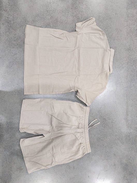 Conjunto de Shorts y Camiseta de Lino para Hombre - Ajuste Relajado - Image 14