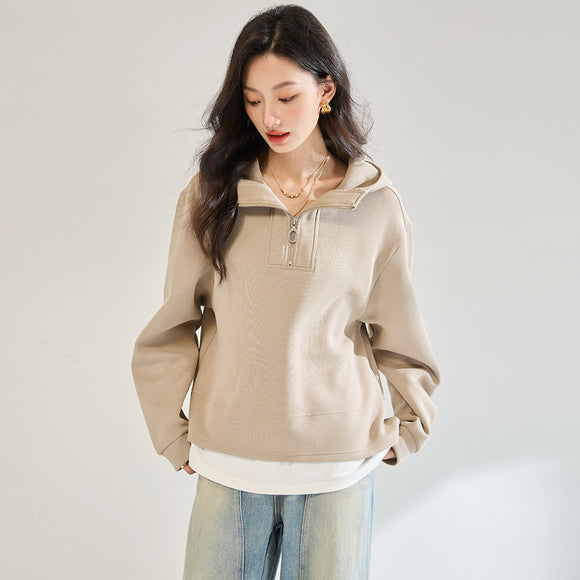 Sudadera Deportiva Dos Capas con Cierre - Ajuste Relajado