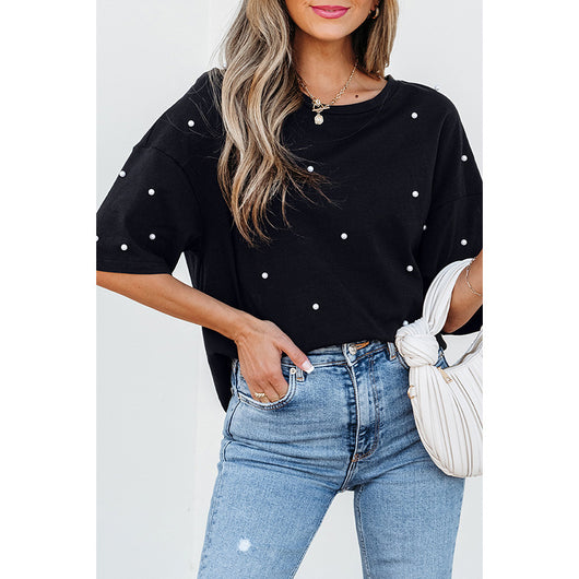 Blusa Elegante de Cuello Redondo y Manga Corta - Tendencia Europa y América - Image 2