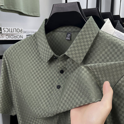 Playera Polo Hombre Jacquard Cuadros Transpirable Verano - Image 4