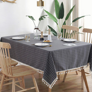 Mantel Impermeable Estilo Mediterráneo a Rayas Azules con Borlas - Image 12