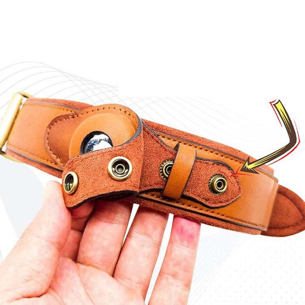 Collar de Cuero Premium con Rastreador GPS para Mascotas