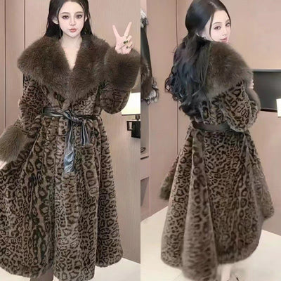 Abrigo Suelto de Terciopelo Dorado con Estampado de Leopardo - Image 8