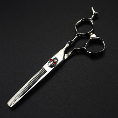 Herramientas de Corte Profesional Calavera Plateada para Salón de Belleza - Image 5