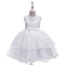 Vestido Princesa Niña con Encaje y Malla Bordada