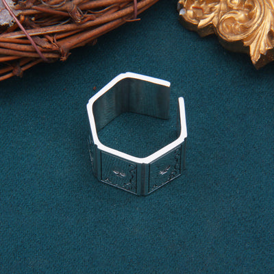 Anillo de Plata Esterlina 925 Cuadrado Brillante para Hombre - Image 3