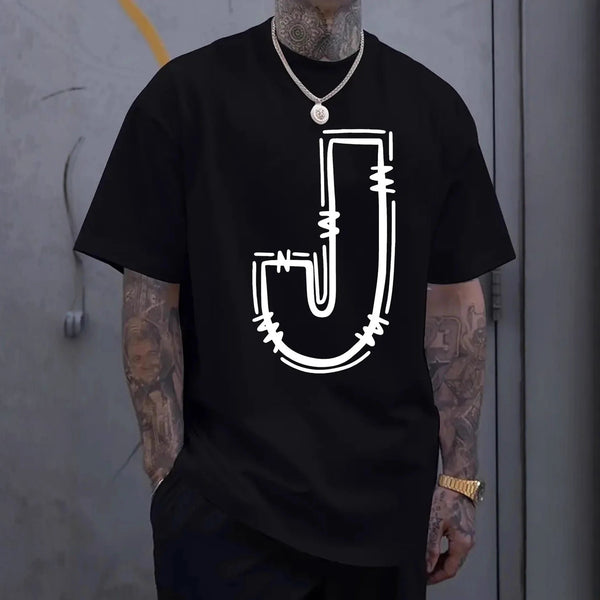 Camiseta Estampada de Cuello Redondo para Hombre