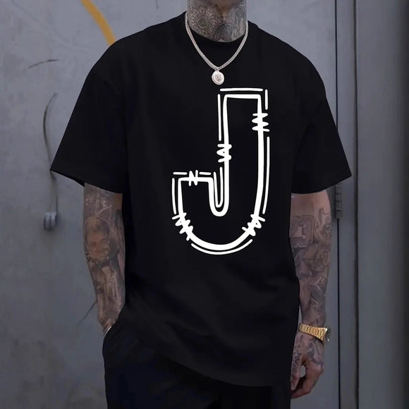 Camiseta Estampada de Cuello Redondo para Hombre