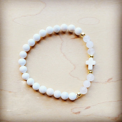 Natural Jade and Hematite Beaded Stretch Bracelet 806x