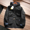 Chaqueta Táctica Casual con Capucha y Múltiples Bolsillos