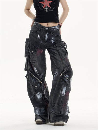 Pantalones Vaqueros de Trabajo Mujer Cintura Alta Bolsillos Múltiples - Image 12