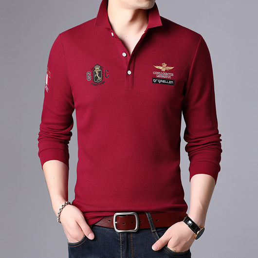 Camiseta Casual de Manga Larga con Cuello para Hombre - Image 5