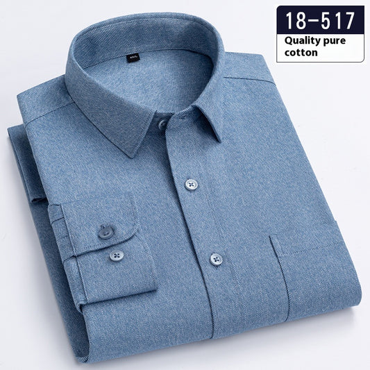 Camisa Ejecutiva Manga Larga Color Sólido con Bolsillo