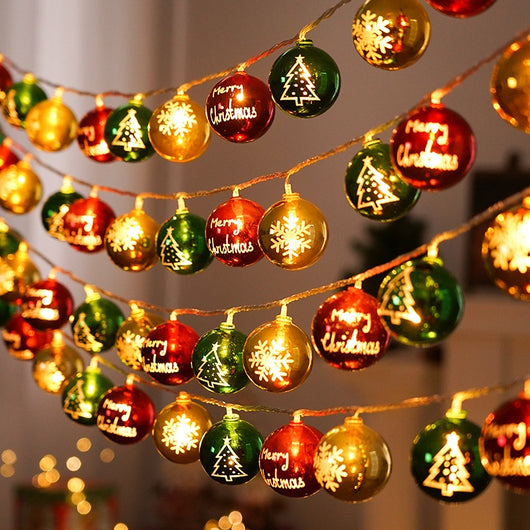 Guirnalda de Luces LED Navideñas Multicolor con Esferas Electrochapadas - Image 8