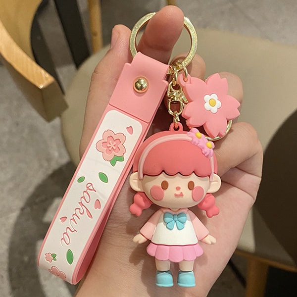 Llaveros Lindos de Muñeca Flor de Cerezo con Diseño Nuevo