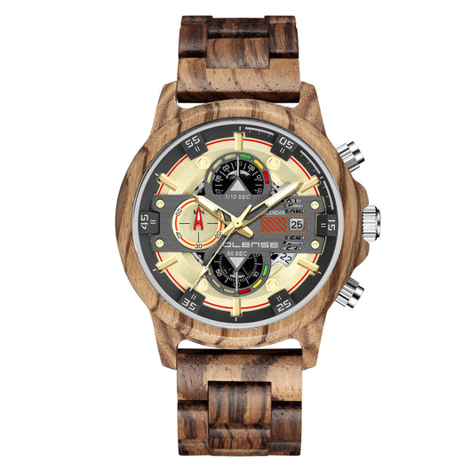 Reloj de Madera para Hombre Cuarzo Multifuncional con Esfera Luminosa - Image 10