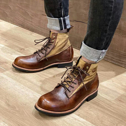 Botas Martin de Cuero para Hombre - Estilo Retro Invierno - Image 8