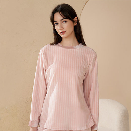 Pijama de Terciopelo Coral para Mujer - Conjunto Térmico Invierno Talla Grande