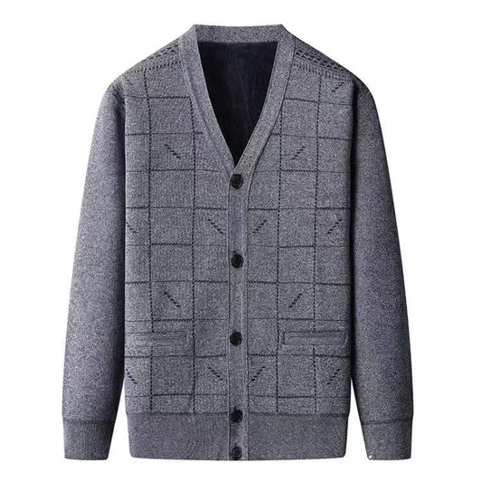 Suéter Oversized de Manga Larga para Papá - Tallas Grandes Primavera Otoño