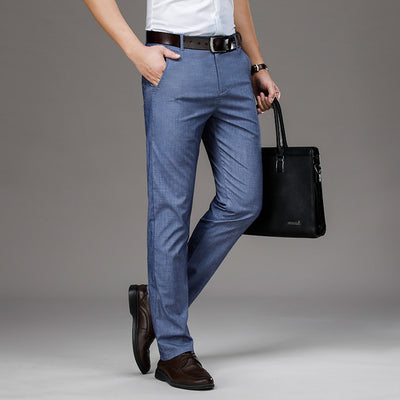 Pantalones Vaqueros Tencel Rectos Hombre Verano Cintura Alta Talla Grande - Image 18