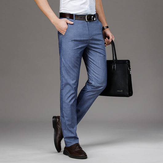 Pantalones Vaqueros Tencel Rectos Hombre Verano Cintura Alta Talla Grande - Image 18