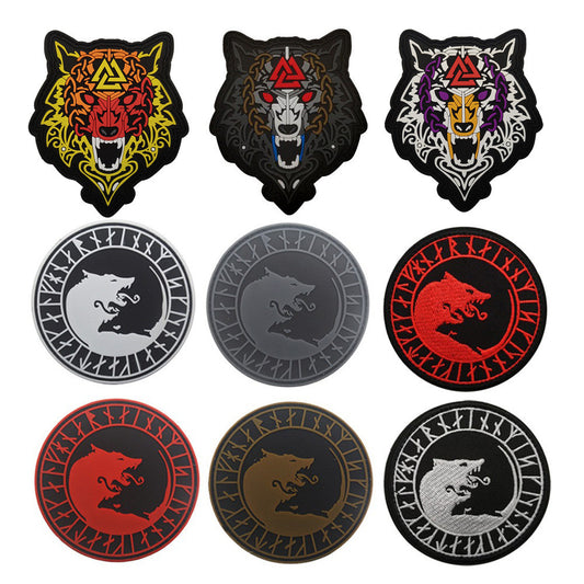 Parche Lobo Vikingo con Velcro para Brazalete y Mochila