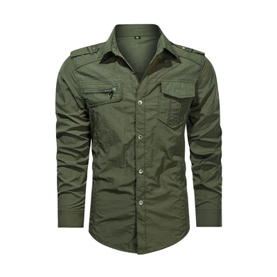 Camisa de Trabajo Multibolsillos Secado Rápido Hombre Manga Larga Otoño - Image 10