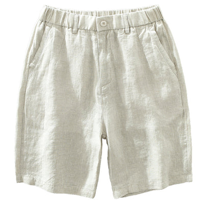 Shorts de Lino Hombre Cintura Elástica Transpirable Playa - Image 4