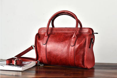 Bolso de Cuero Curtido al Vegetal Cosido a Mano - Gran Capacidad para Auto - Image 9