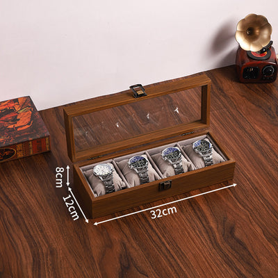 Caja Organizadora de Relojes en Nogal Negro con Almohada Suave - Image 4