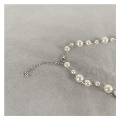 Collar Colgante de Cruz de Diamantes con Perla - Image 13