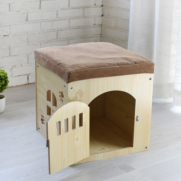 Casa de Mascotas de Madera Desmontable y Lavable para Todas las Estaciones