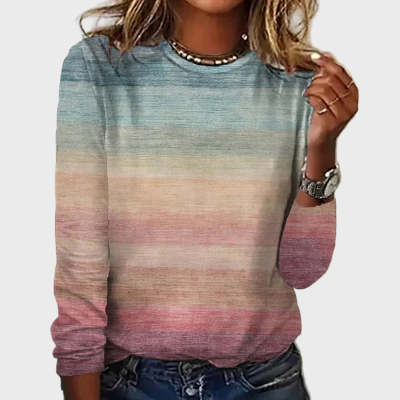 Blusa Retro Estampada de Manga Larga para Mujer - Image 3